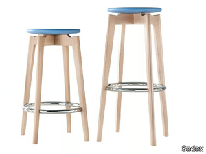 FIFTY-UP - Wooden barstool with footrest _ Sedex