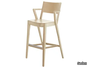 FLY - Wooden barstool with armrests _ Sedex