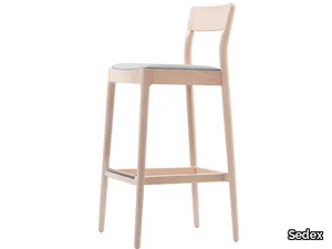 JUNE - Wooden barstool with integrated cushion _ Sedex