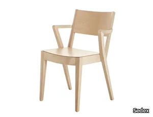 FLY - Stackable wooden chair with armrests _ Sedex