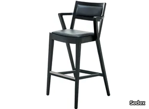 FLY - Wooden barstool with integrated cushion _ Sedex