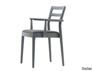 JUNE - Stackable wooden chair with integrated cushion _ Sedex