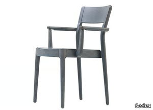 JUNE - Stackable wooden chair with armrests _ Sedex