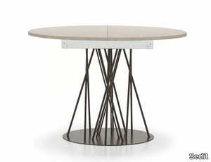 BAMBOO - Extending round piasentina stone table _ Sedit
