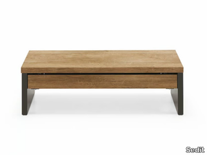 SINGLE - Height-adjustable wooden coffee table with storage space _ Sedit