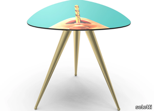 DRILL - Triangular coffee table with MDF top and metal legs _ seletti