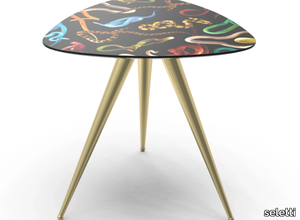 SNAKES - Triangular coffee table with MDF top and metal legs _ seletti