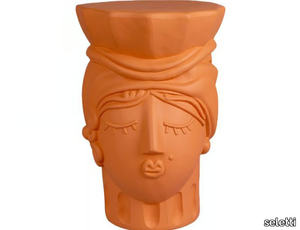 TERRACOTTA TESTA DI MORO WOMAN STOOL - Terracotta stool _ seletti