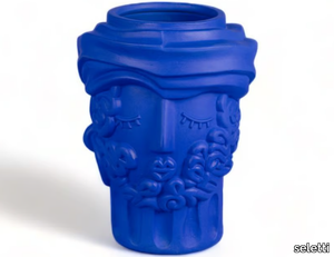 TERRACOTTA VASE MAN BLUE - Terracotta vase _ seletti