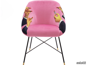 LIPSTICKS PINK - Upholstered fabric chair with armrests _ seletti