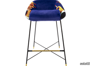 LIPSTICKS - High fabric stool with back _ seletti