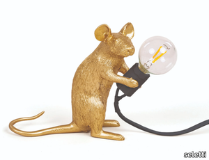 MOUSE LAMP GOLD - MAC - LED resin table lamp _ seletti