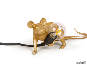 MOUSE LAMP GOLD - LOP - LED resin table lamp _ seletti