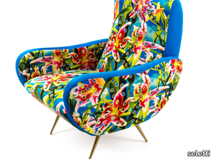 FLOWERS WITH HOLES - Fabric armchair with armrests _ seletti