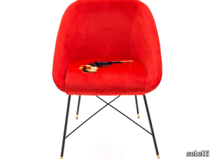 REVOLVER - Upholstered fabric chair with armrests _ seletti