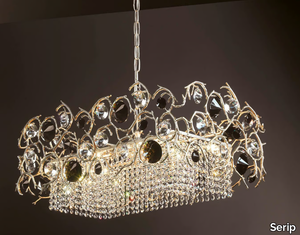 DIAMOND KURUS SMALL - Halogen bronze pendant lamp with crystals _ Serip