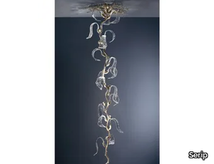 ICARUS WINGS VERTICAL MEDIUM - LED handmade bronze pendant lamp _ Serip