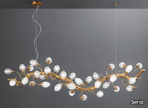 LOTUS HORIZONTAL BLOOM MEDIUM - LED handmade bronze pendant lamp _ Serip