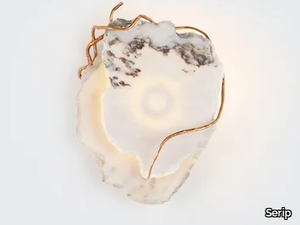 ORIGEM HADEAN SMALL - Handmade natural stone and bronze wall light _ Serip