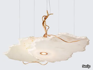 ORIGEM QUASAR MEDIUM - Handmade natural stone and bronze pendant lamp _ Serip