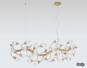 LOTUS HORIZONTAL BLOOM SMALL - LED handmade bronze pendant lamp _ Serip