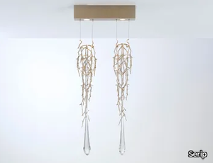 LIQUID DRIP TWIN - Handmade bronze pendant lamp _ Serip