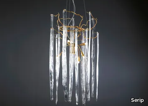 WATERFALL STRAW SINGLE - Handmade bronze pendant lamp _ Serip