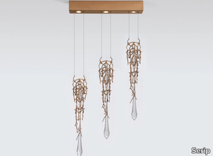 LIQUID DRIP TRIPLET - Handmade bronze pendant lamp _ Serip