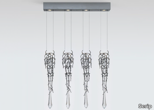 LIQUID DRIP QUADRUPLET - Handmade bronze pendant lamp _ Serip