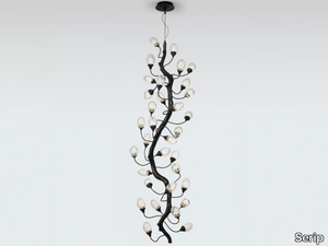 LOTUS VERTICAL BLOOM MEDIUM - Handmade bronze pendant lamp _ Serip