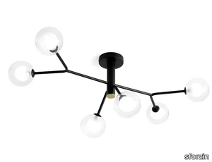 COSMO 6 - Ceiling lamp in borosilicate glass and metal _ sforzin