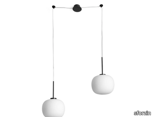 BOMBO - Adjustable opal glass pendant lamp _ sforzin