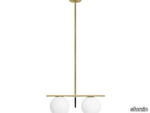 JUGEN 2 - Suspension lamp in opal glass and metal _ sforzin