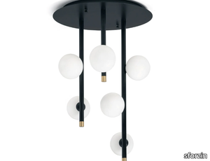 POMÌ 6 - Ceiling lamp in metal and opal glass _ sforzin