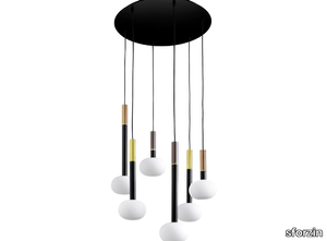 MOSE 6 - Suspension lamp in metal and opal glass _ sforzin