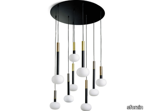 MOSE 9 - Suspension lamp in metal and opal glass _ sforzin