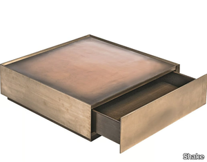 BLOCK - Low wooden coffee table with storage space _ Shake