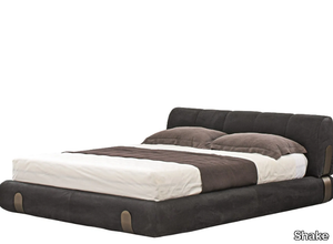 DUNE - Upholstered leather double bed _ Shake