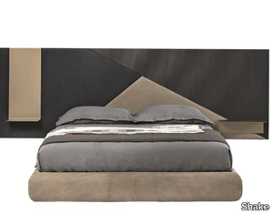 EGO - Leather double bed with high headboard _ Shake