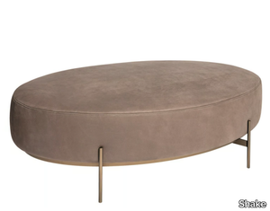 SOHO - Upholstered oval leather pouf _ Shake