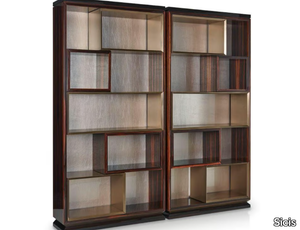 BLAKE - Ebony bookcase with built-in lights _ Sicis