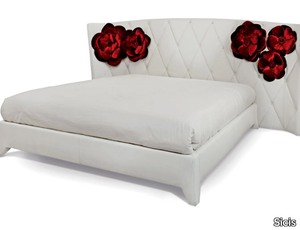 OPERA - Leather bed with upholstered headboard _ Sicis