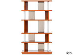 OSAKA - Open wooden and leather bookcase _ Sicis