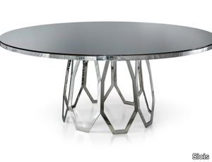 BORGIA - Round mirrored glass table _ Sicis