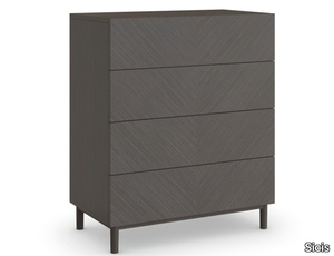 PATCHWORK - Wood veneer chest of drawers with integrated handles _ Sicis