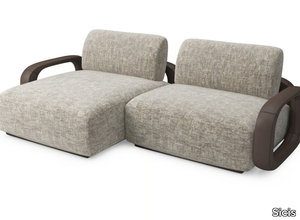 LIBERTI - Sectional fabric sofa with chaise longue _ Sicis