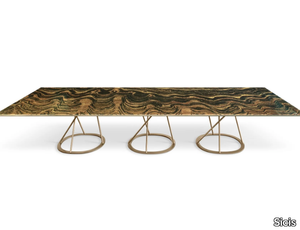 PHILIPPE - Rectangular glass dining table _ Sicis