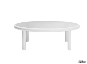 BIG ROLL - Round glass and aluminium garden side table _ Sifas