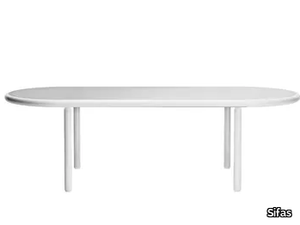 BIG ROLL - Oval glass and aluminium garden table _ Sifas