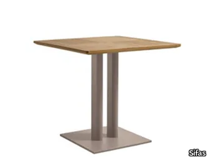 OSKAR - Square aluminium and wood garden table _ Sifas